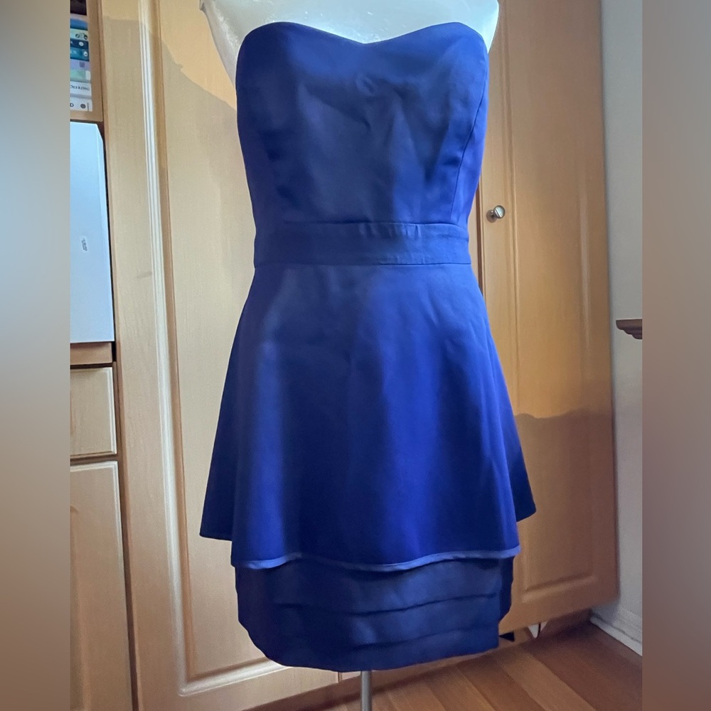 Bcbgeneration Purple Strapless Pleated Dress - image 1